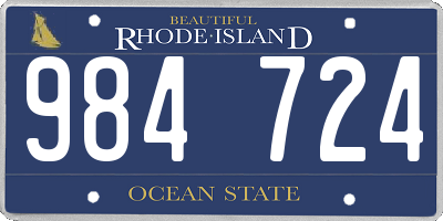 RI license plate 984724