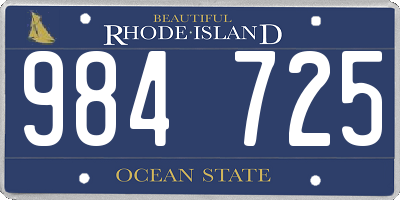 RI license plate 984725