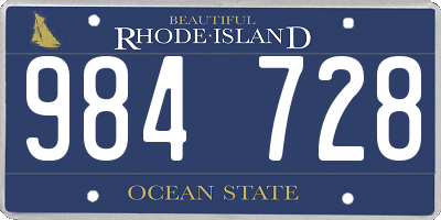 RI license plate 984728