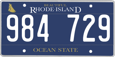 RI license plate 984729