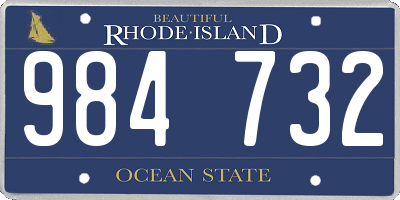 RI license plate 984732