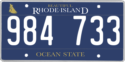 RI license plate 984733