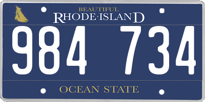 RI license plate 984734