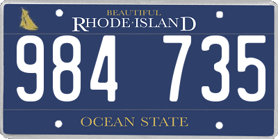 RI license plate 984735