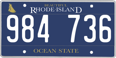 RI license plate 984736