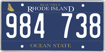 RI license plate 984738
