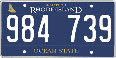 RI license plate 984739