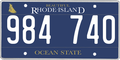 RI license plate 984740