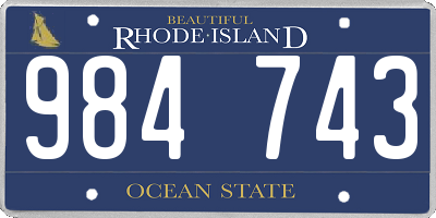 RI license plate 984743