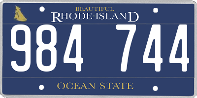 RI license plate 984744