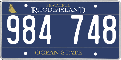 RI license plate 984748