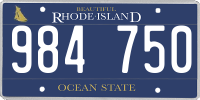 RI license plate 984750