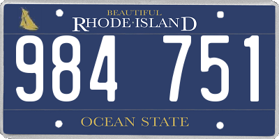 RI license plate 984751