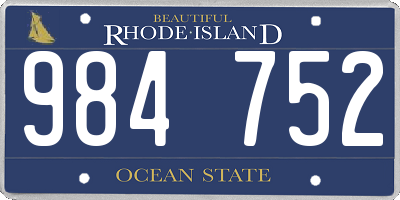 RI license plate 984752