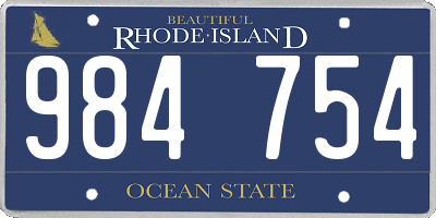 RI license plate 984754