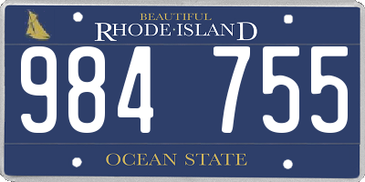 RI license plate 984755