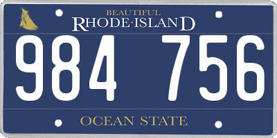 RI license plate 984756