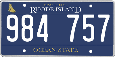 RI license plate 984757