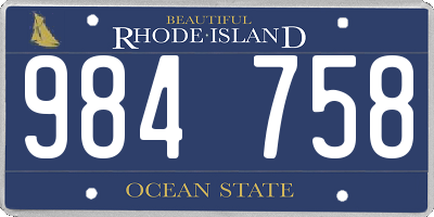 RI license plate 984758