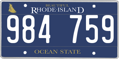 RI license plate 984759