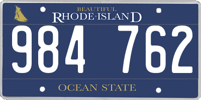 RI license plate 984762