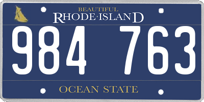 RI license plate 984763