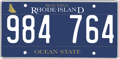 RI license plate 984764