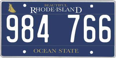 RI license plate 984766