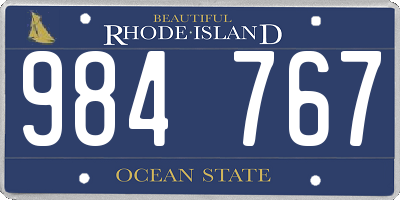 RI license plate 984767