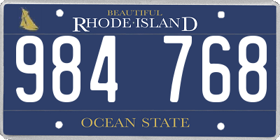 RI license plate 984768