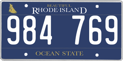 RI license plate 984769