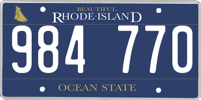 RI license plate 984770