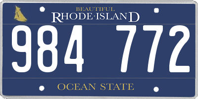 RI license plate 984772