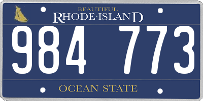 RI license plate 984773