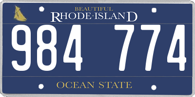 RI license plate 984774