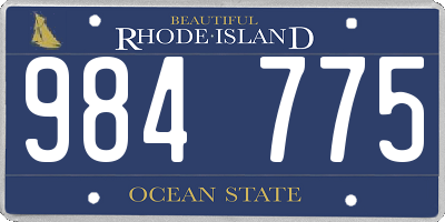 RI license plate 984775