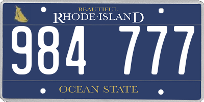 RI license plate 984777