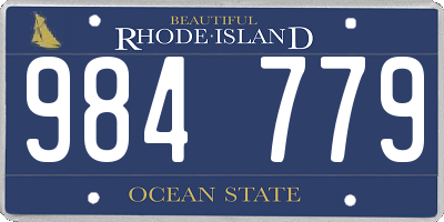 RI license plate 984779