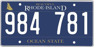 RI license plate 984781