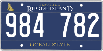 RI license plate 984782