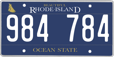 RI license plate 984784