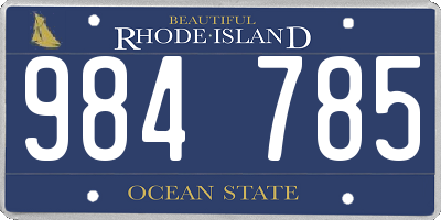 RI license plate 984785