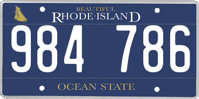 RI license plate 984786