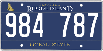 RI license plate 984787