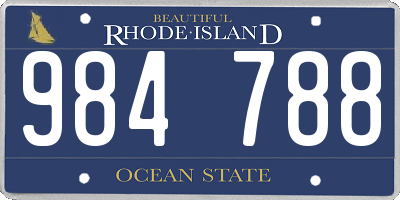 RI license plate 984788