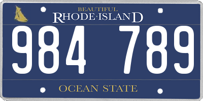 RI license plate 984789