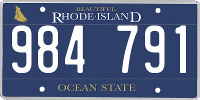 RI license plate 984791