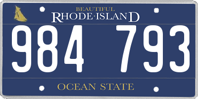 RI license plate 984793