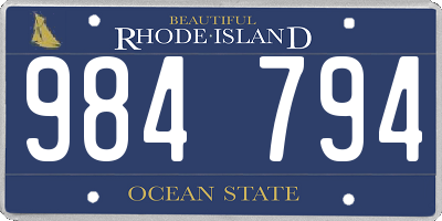 RI license plate 984794