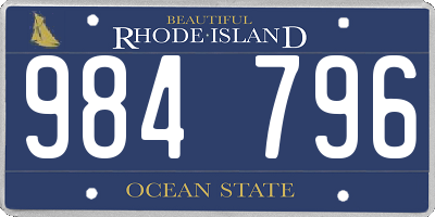 RI license plate 984796